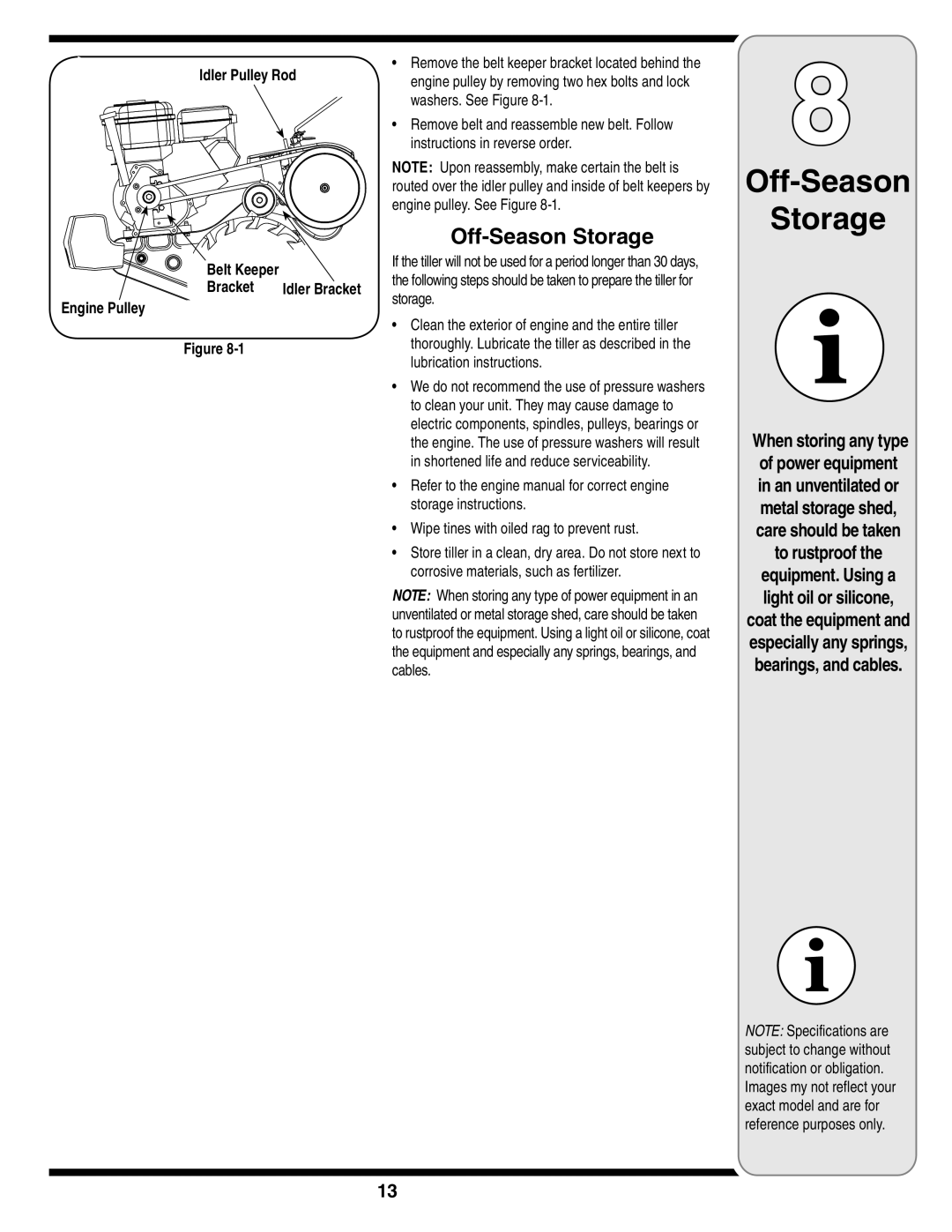 MTD 460 Series, 450 Series warranty Off-Season Storage, Bracket, Engine Pulley 