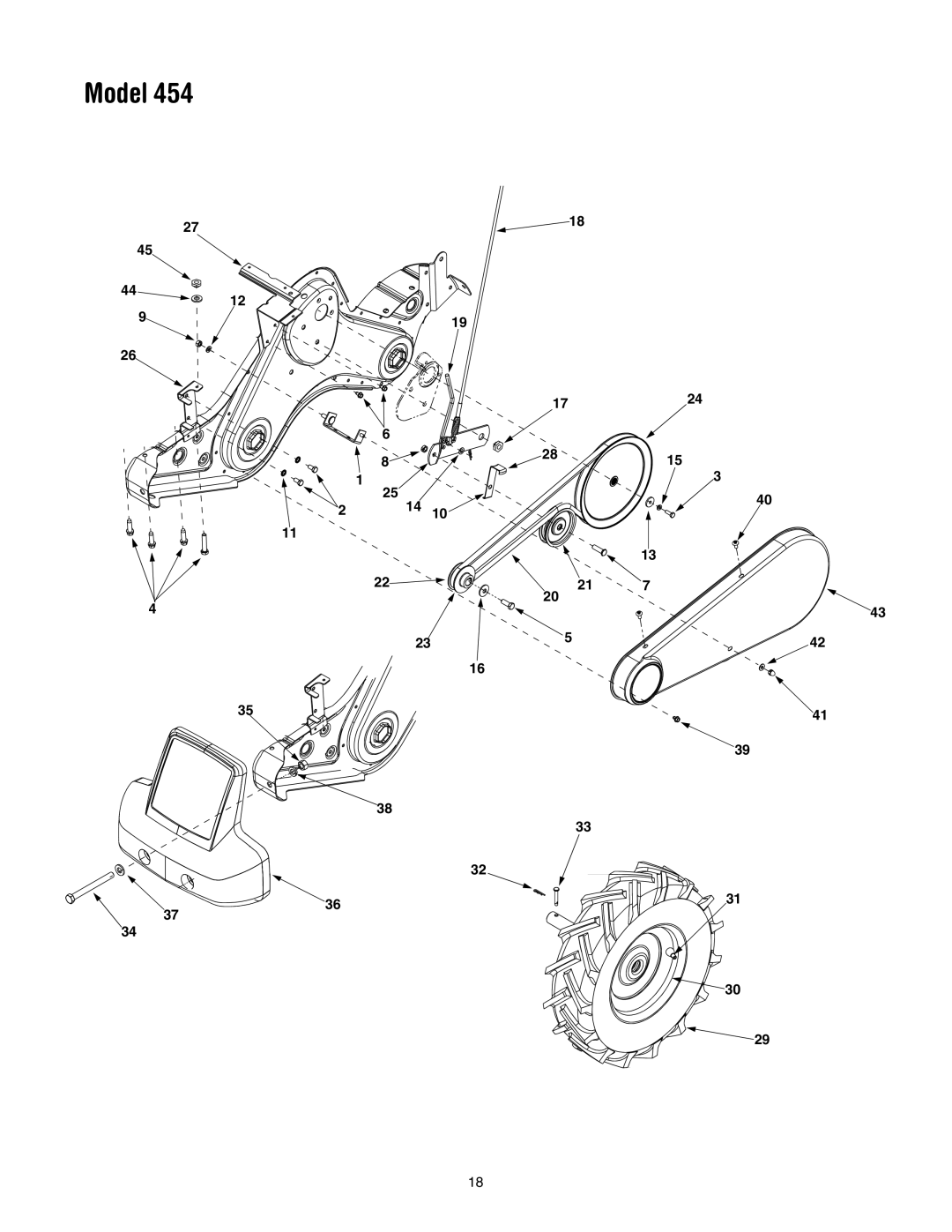 MTD 454 manual Model 