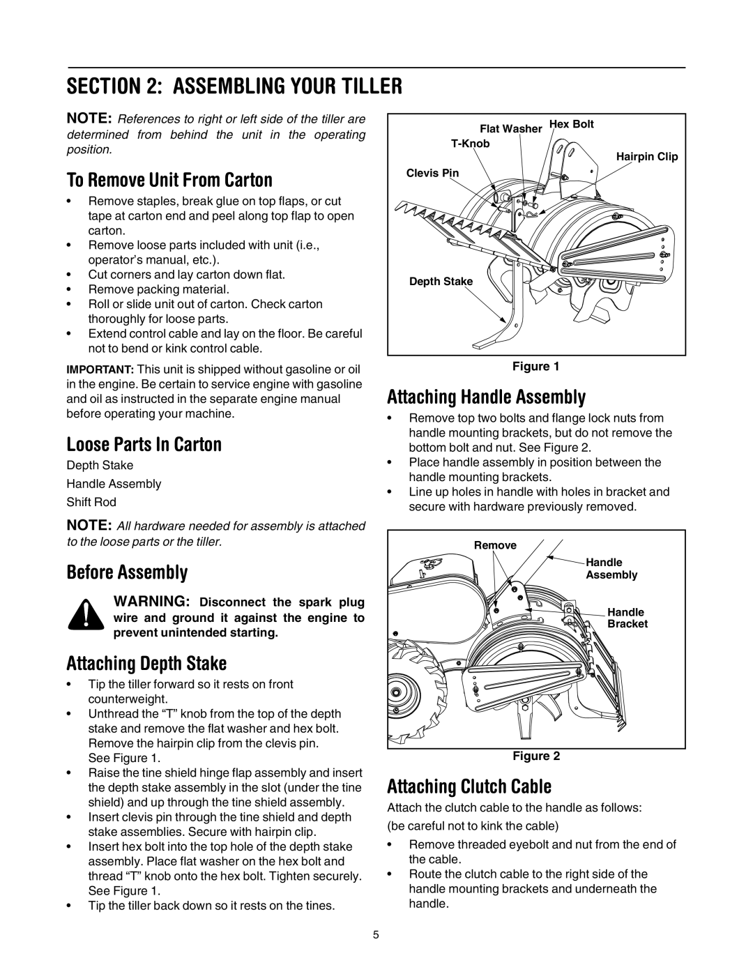 MTD 454 manual Assembling Your Tiller 