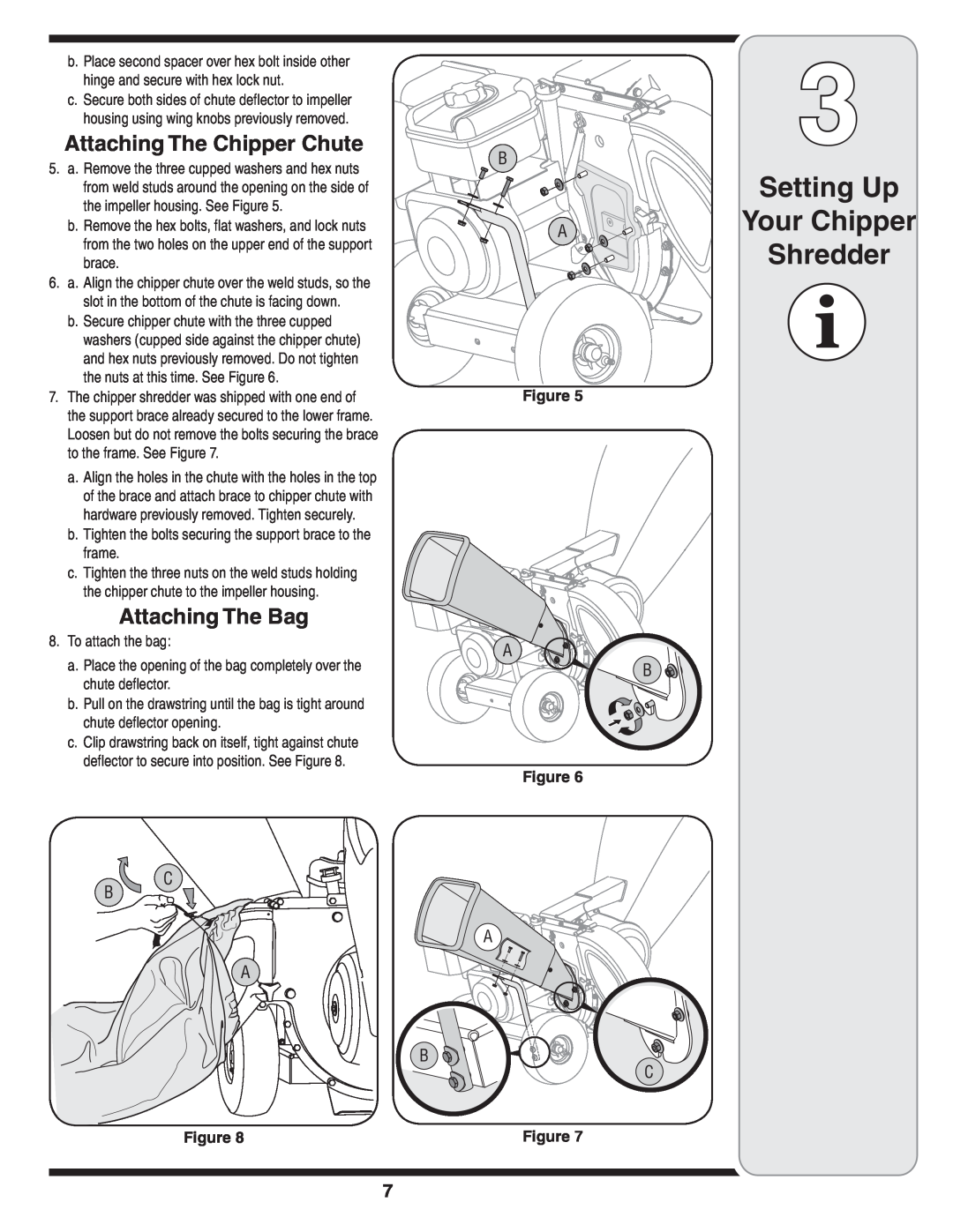 MTD 462 thru 464 warranty Attaching The Chipper Chute, Attaching The Bag, Setting Up Your Chipper Shredder 