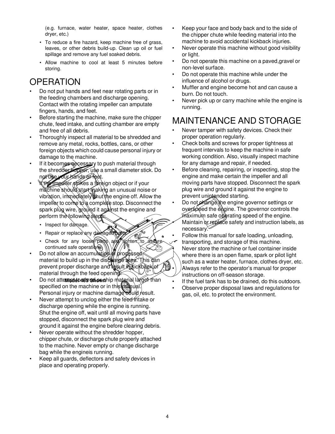 MTD 462 thru 465 manual Operation 