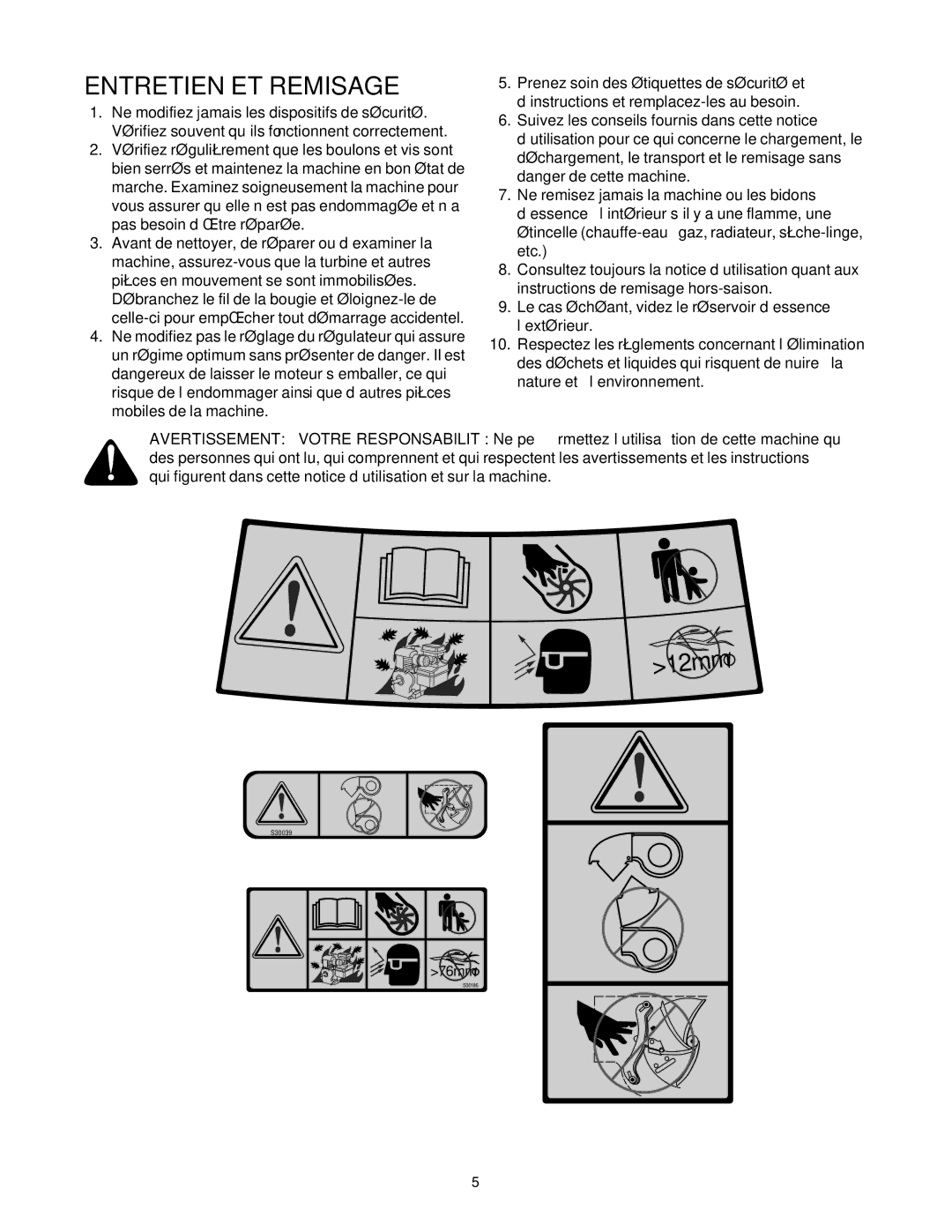 MTD 465 manual Remisage ET Entretien 