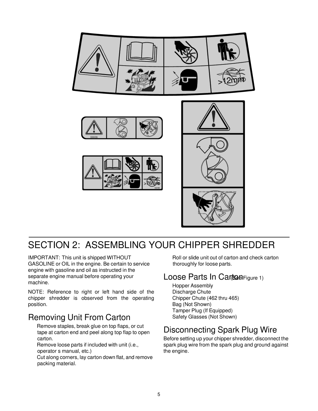 MTD 465 manual Assembling Your Chipper Shredder, Removing Unit From Carton, Loose Parts In Carton See Figure 