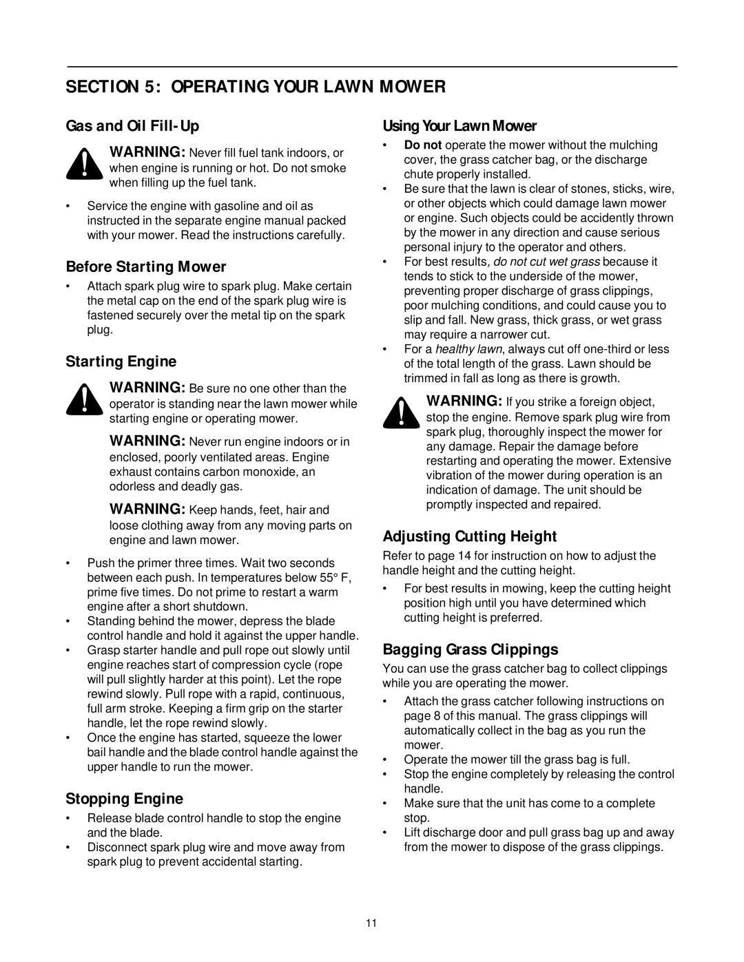 MTD 469 manual Operating Your Lawn Mower 