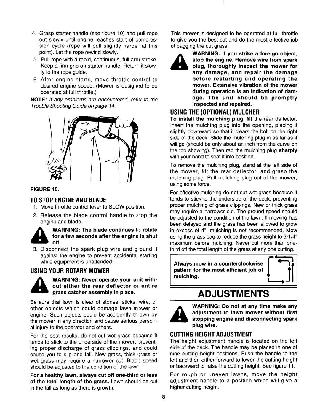 MTD 470 thru 488 manual 