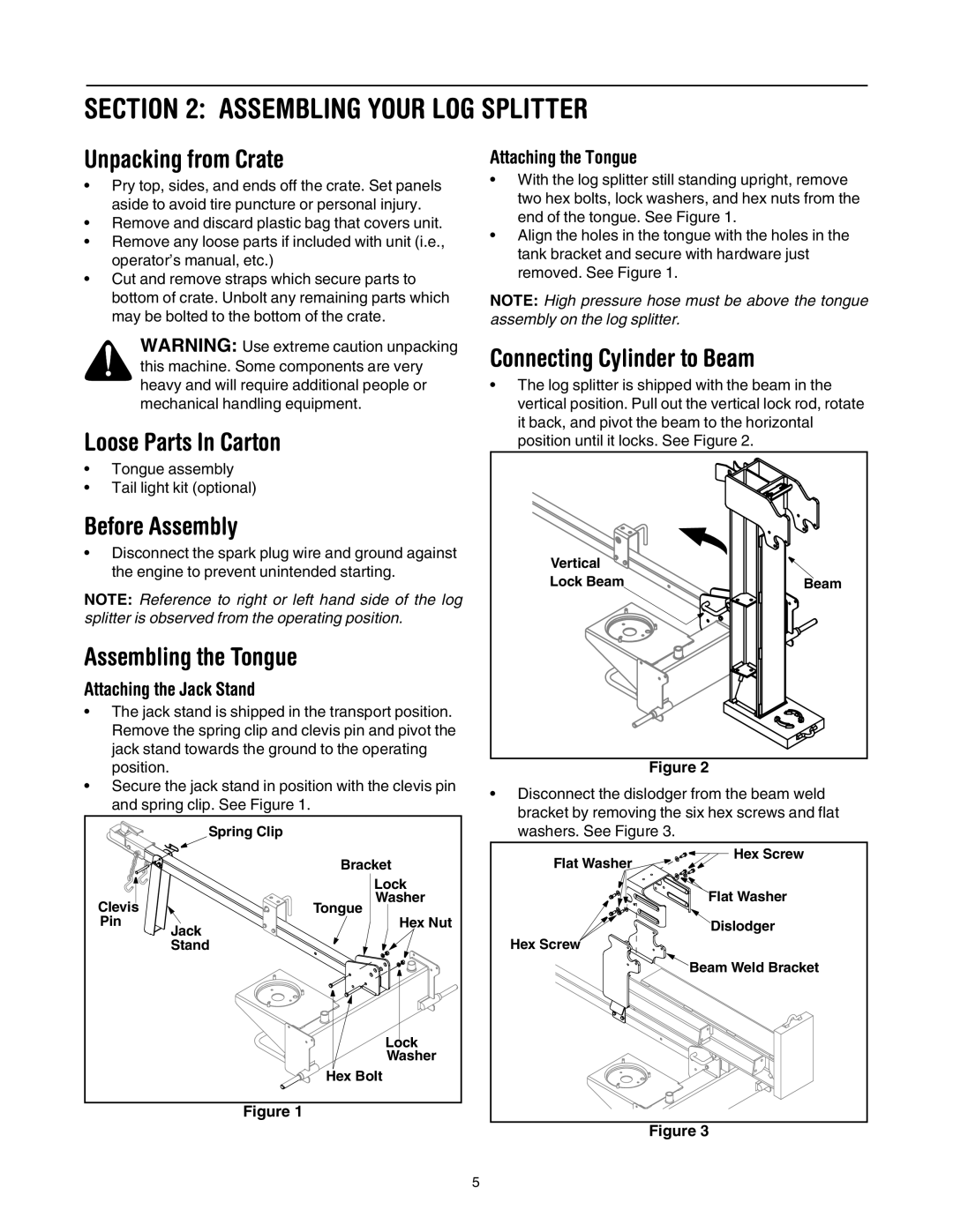 MTD 500, 510 manual Assembling Your LOG Splitter 