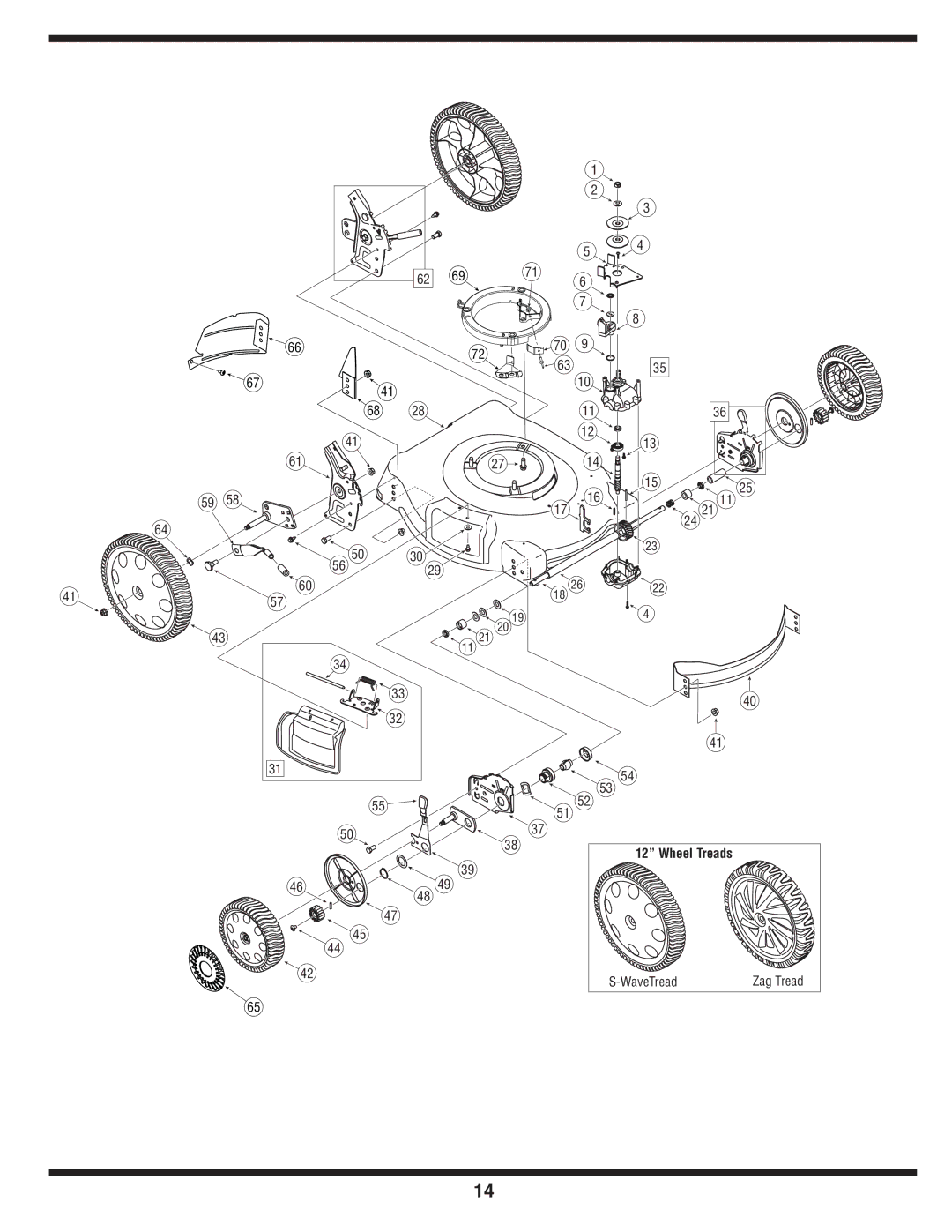 MTD 500 Series warranty Wheel Treads 