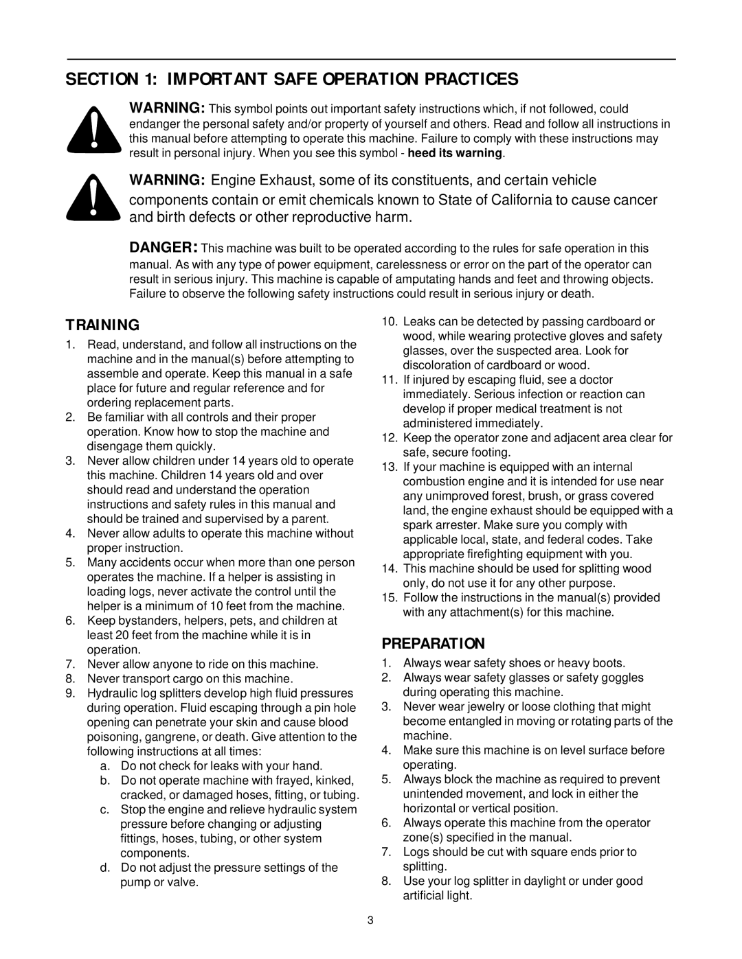 MTD 500 thru 510 manual Important Safe Operation Practices, Training 