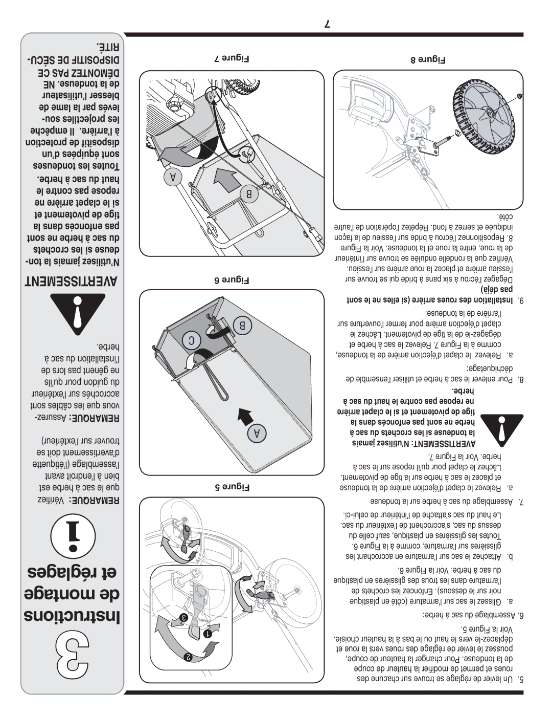 MTD 540-580 Series warranty Sac le sur repose qu’il pour clapet le Lâchez, Côté, Tondeuse la de l’arrière 