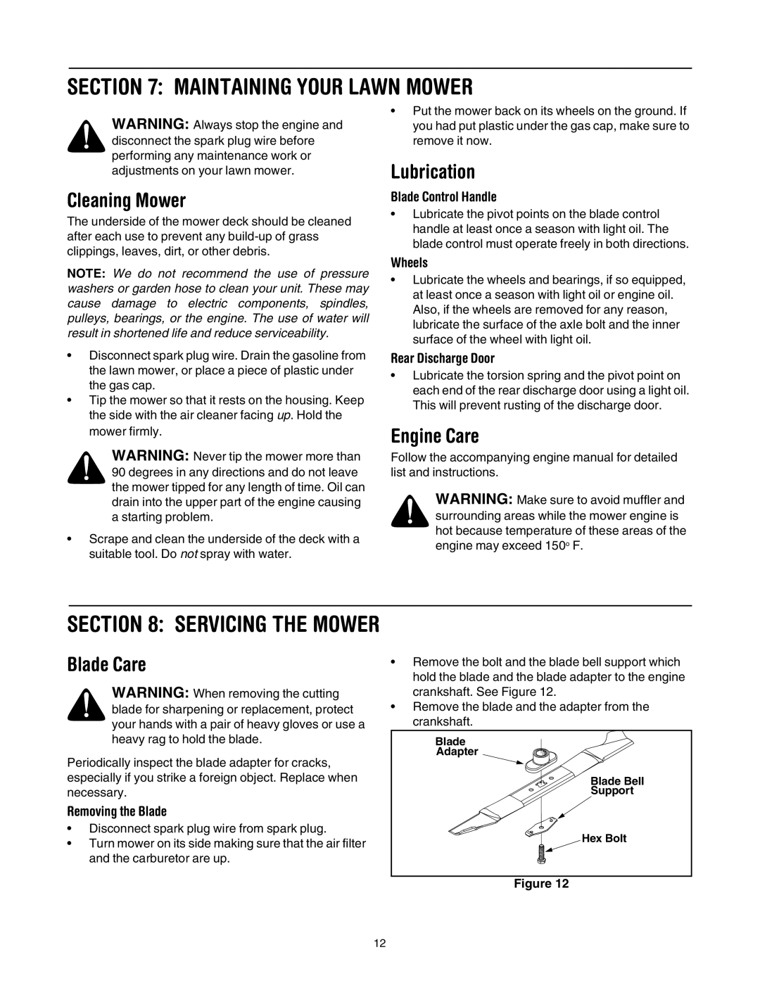 MTD 549 manual Maintaining Your Lawn Mower, Servicing the Mower 