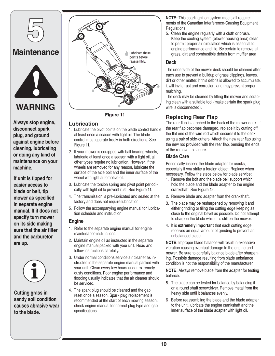 MTD 560 Series warranty Maintenance 