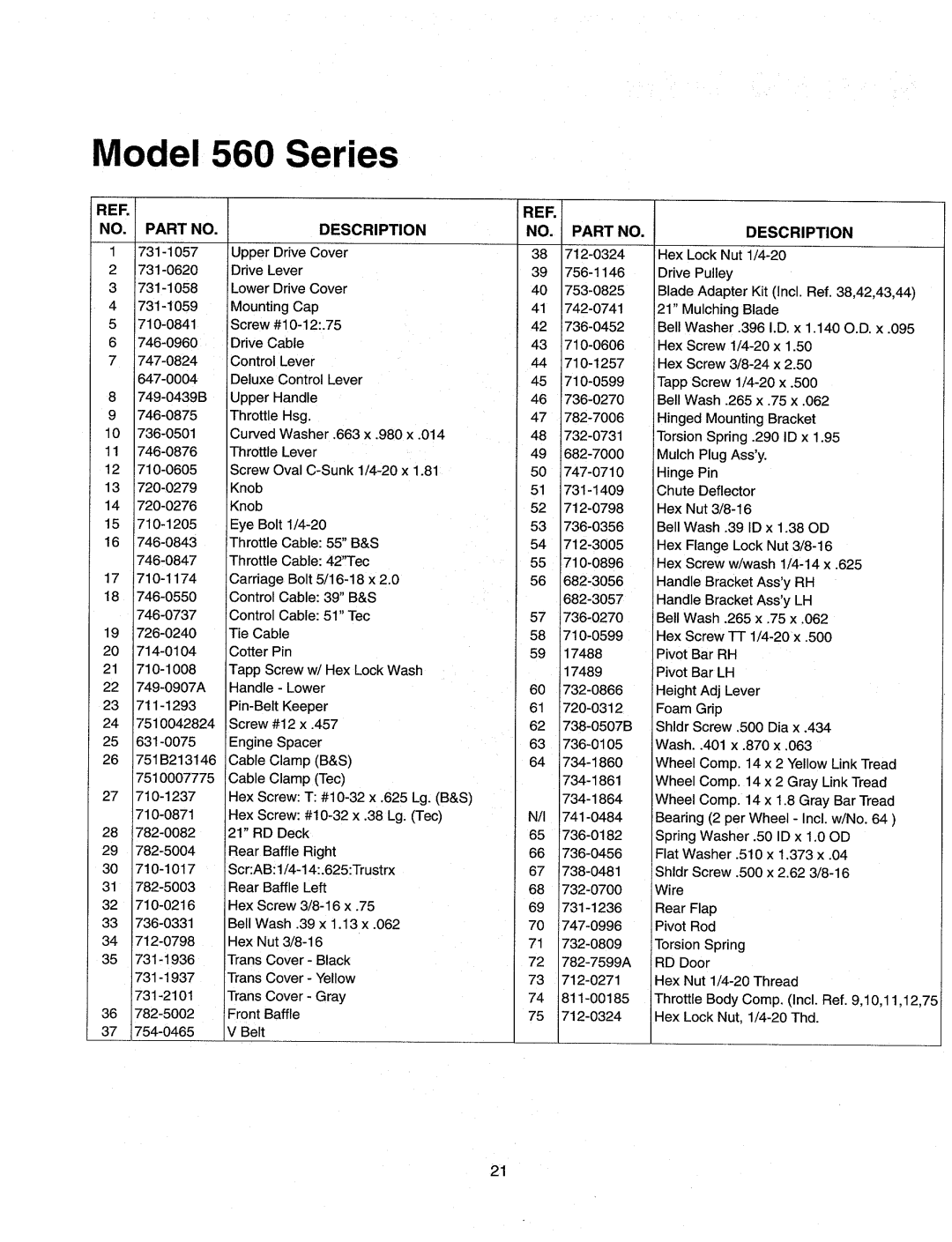 MTD 560 manual 