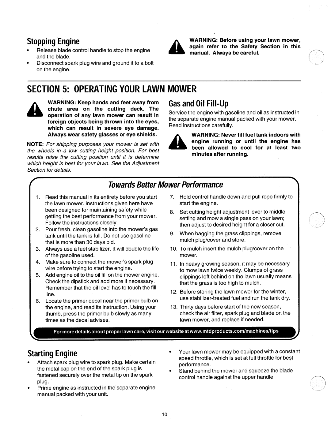 MTD 580 manual 