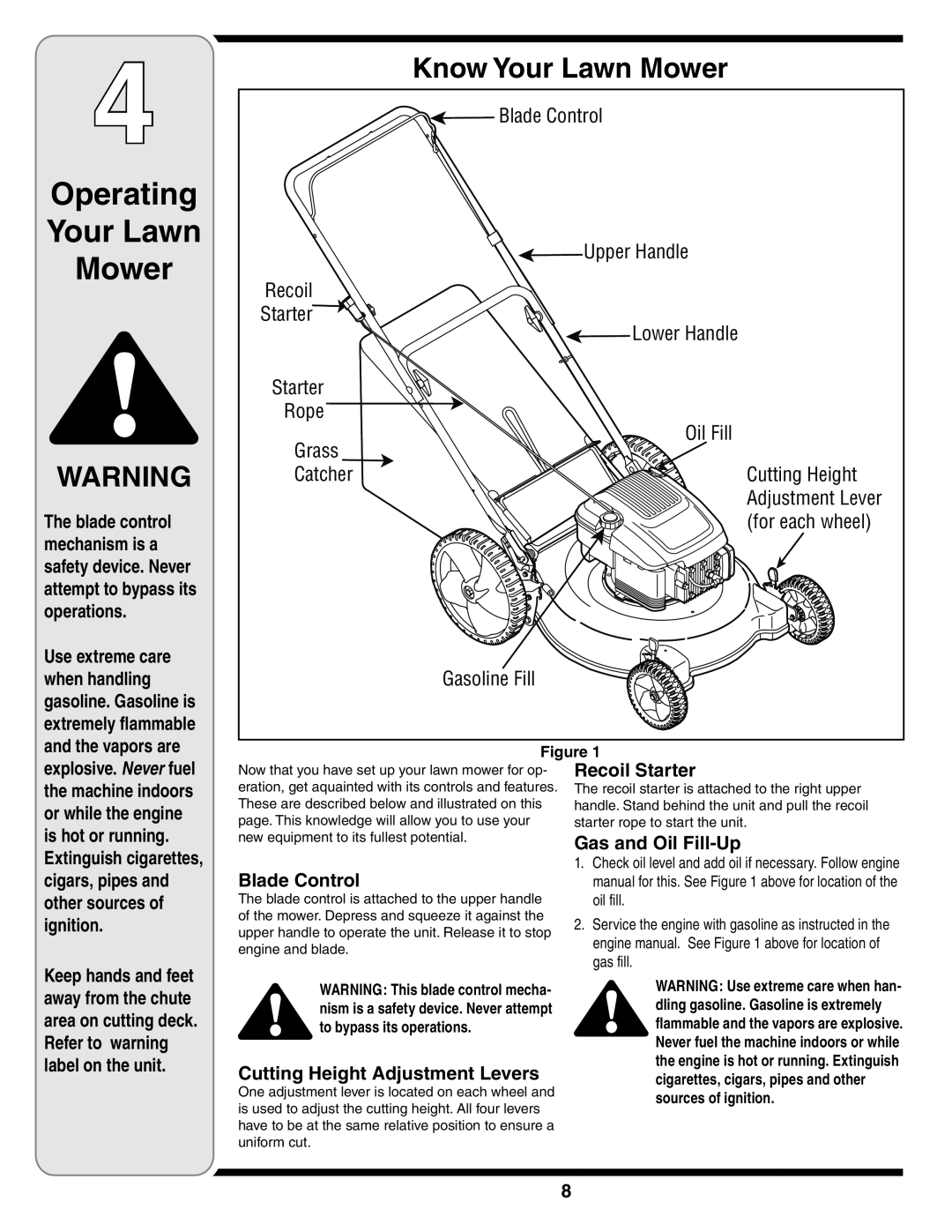 MTD 584 warranty Operating Your Lawn Mower, Know Your Lawn Mower 