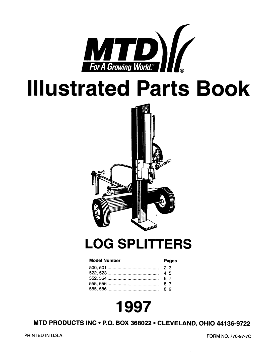 MTD 555, 585, 586, 552, 554, 556, 522, 523, 501 manual 