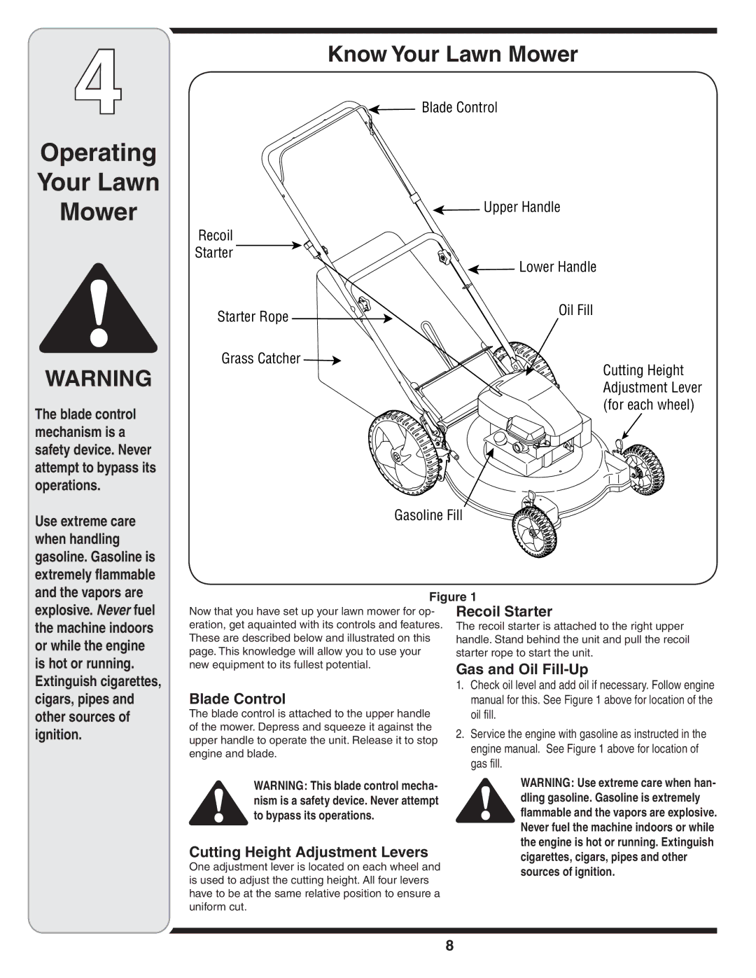 MTD 588 warranty Operating Your Lawn Mower, Know Your Lawn Mower 