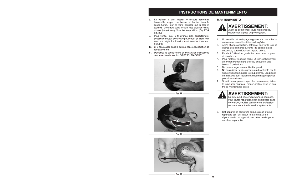 MTD 599 manual Mantenimiento 