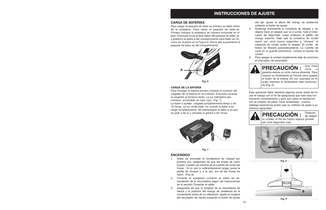 MTD 599 manual Carga DE Baterías, Carga DE LA Batería 