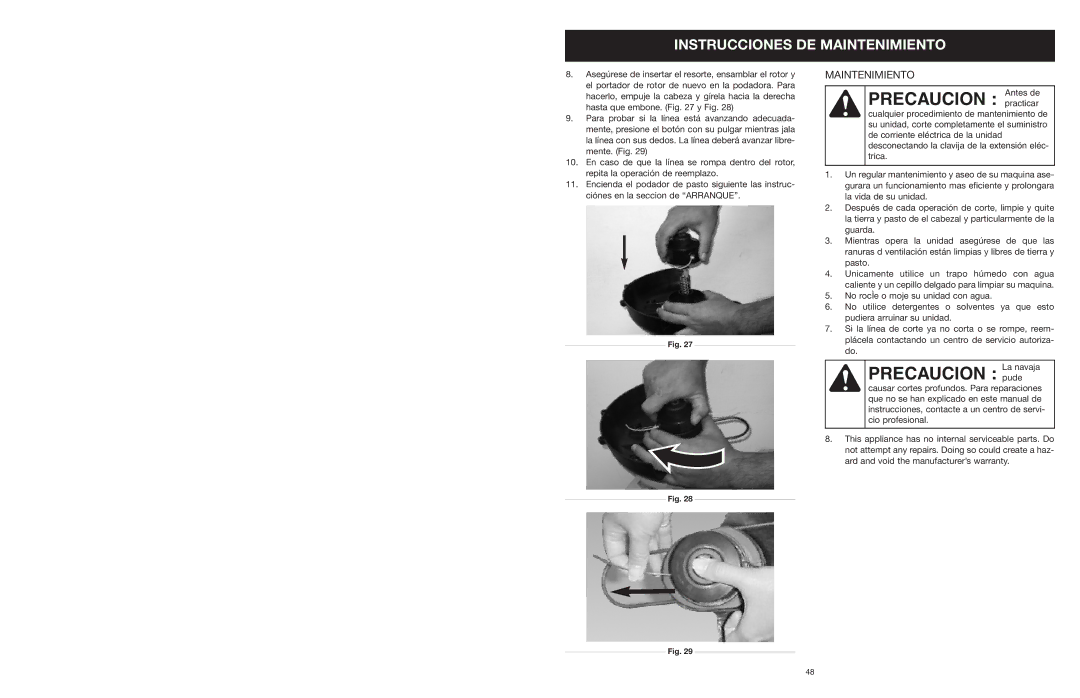 MTD 599 manual Precaucion practicar 