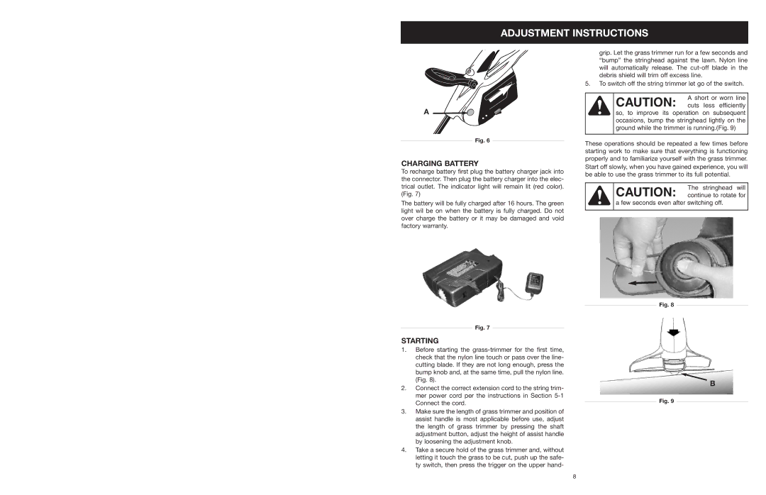 MTD 599 manual Charging Battery, Starting 