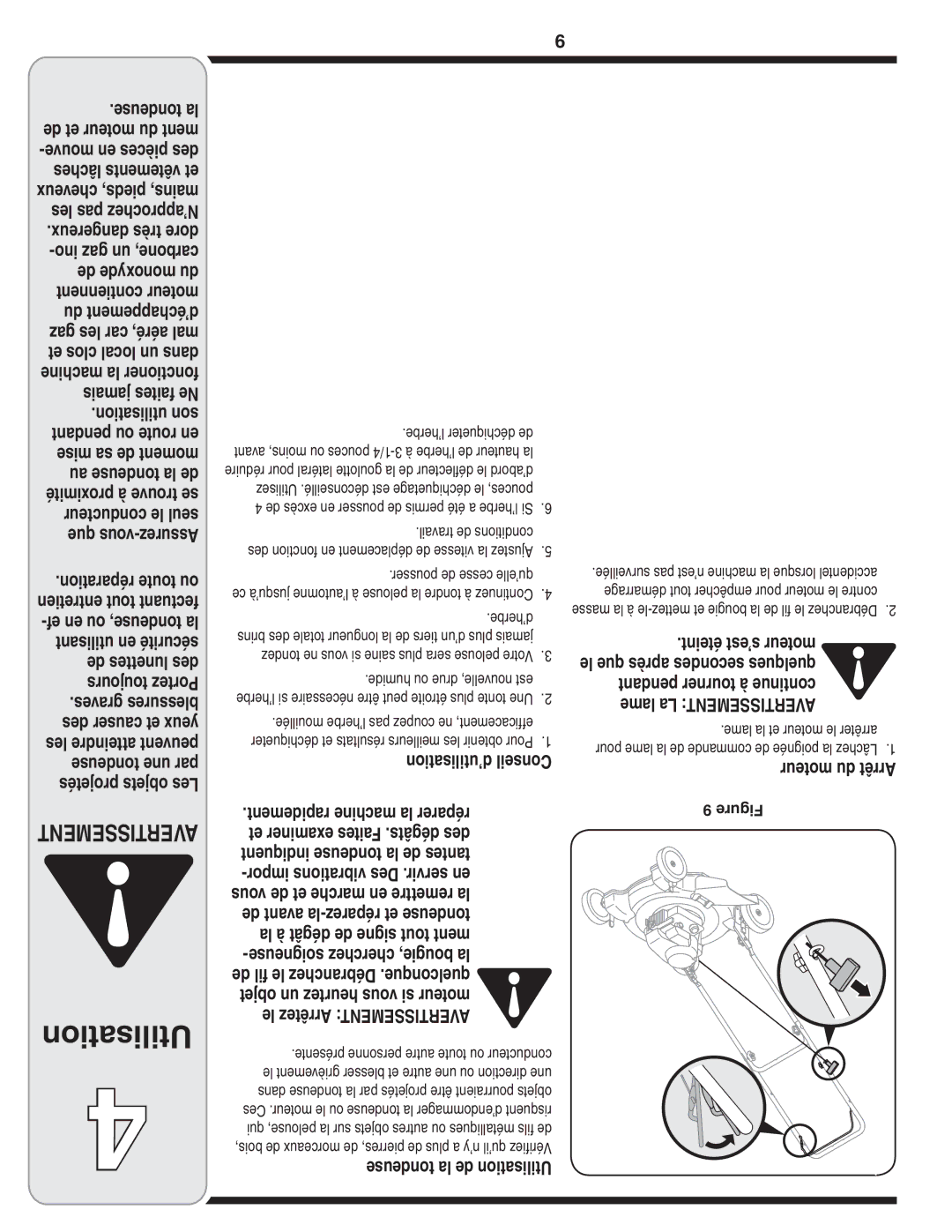 MTD 60-1616-6 owner manual Utilisation 