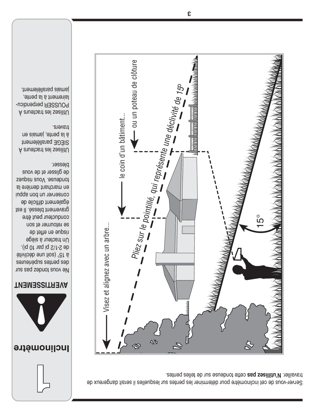 MTD 60-1616-6 owner manual Inclinomètre, Arbre 