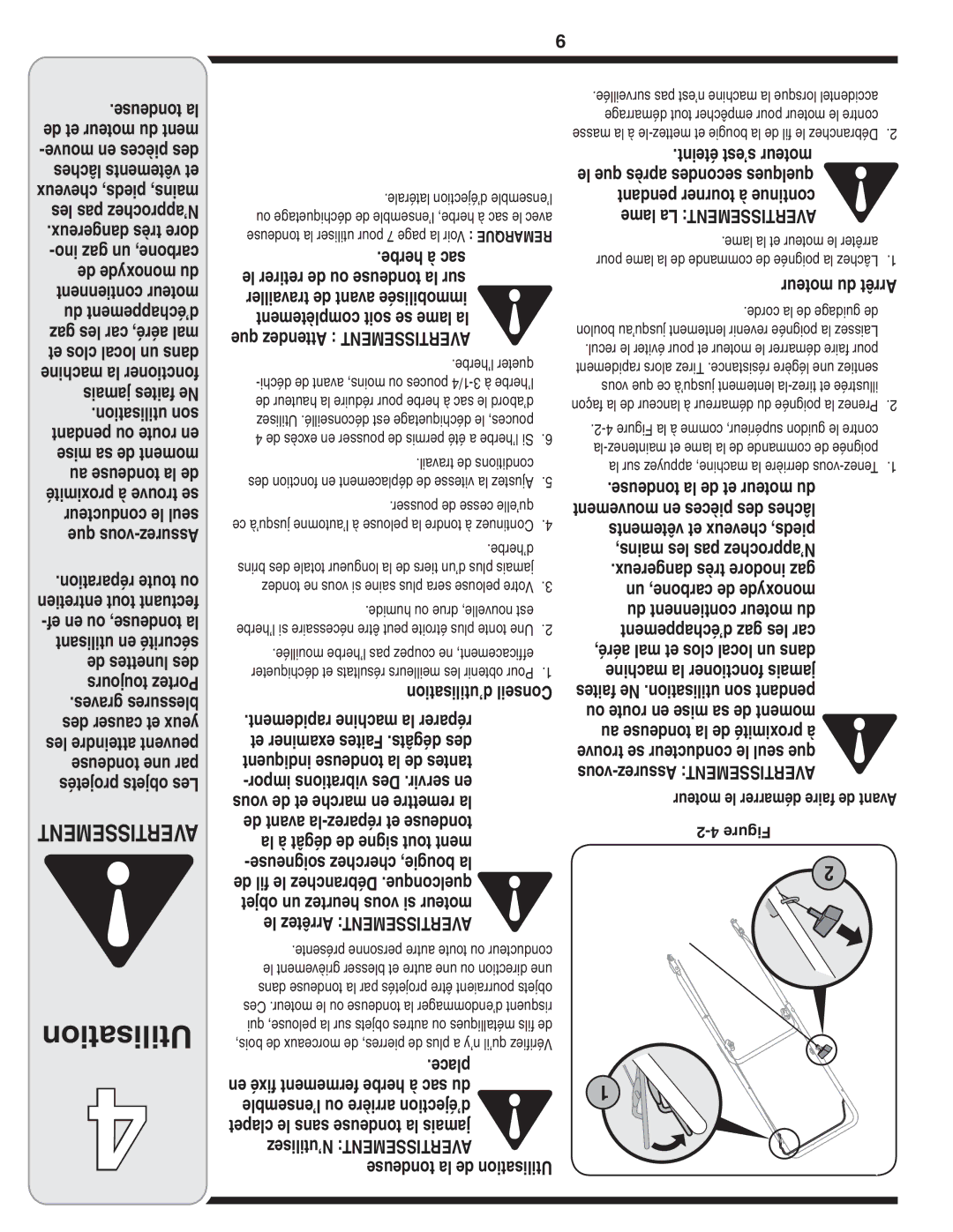 MTD 60-1620-4 owner manual Utilisation 