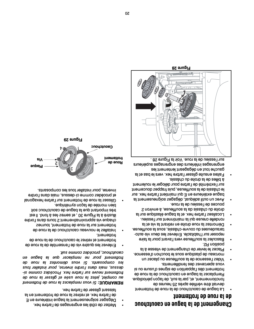 MTD 60-3753-6 manual frottement de roue la de, caoutchouc en bague la de Changement, Figure, suit comme procédez caoutchouc 