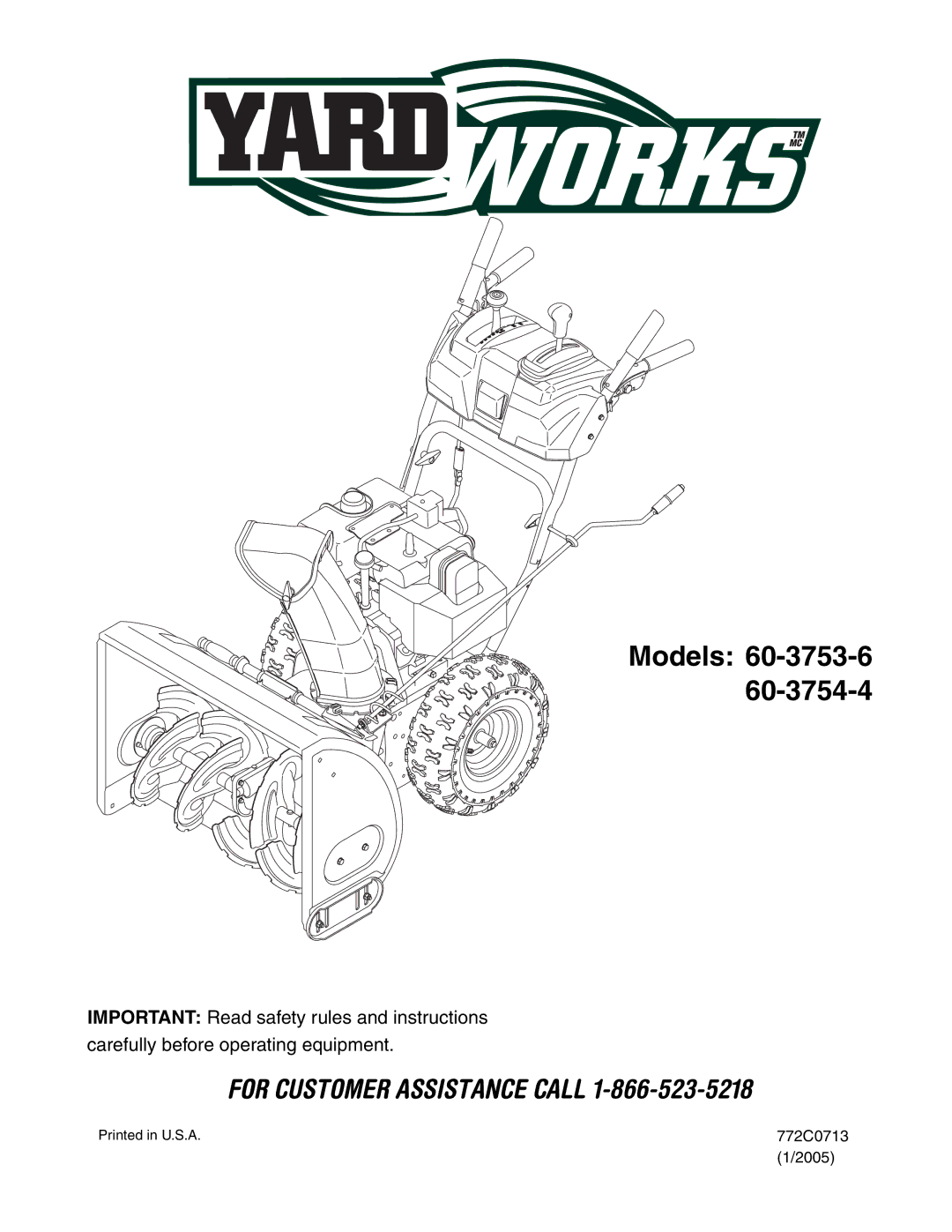 MTD 60-3754-4 manual Models 60-3753-6 