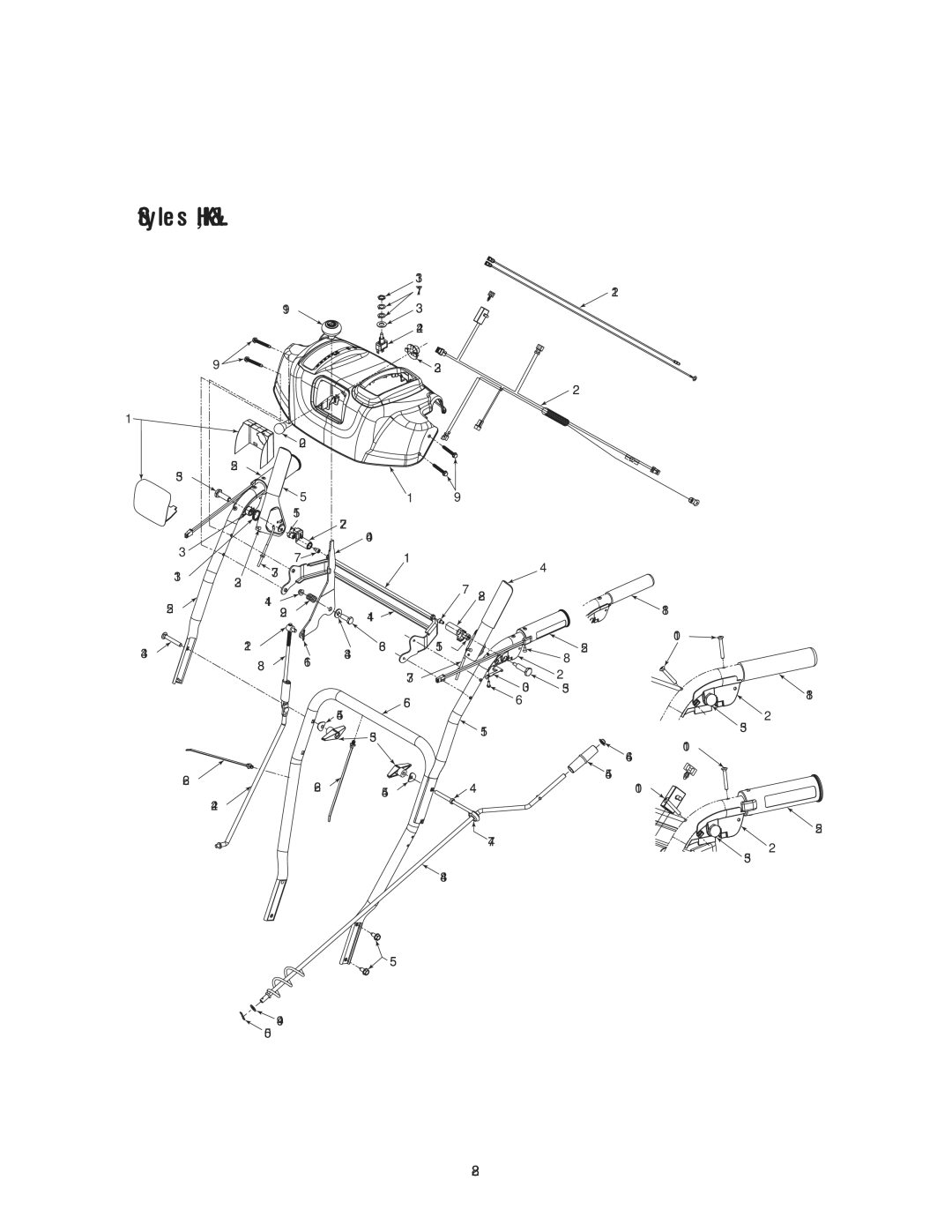 MTD 60-3754-4, 60-3753-6 manual Styles H, K & L 