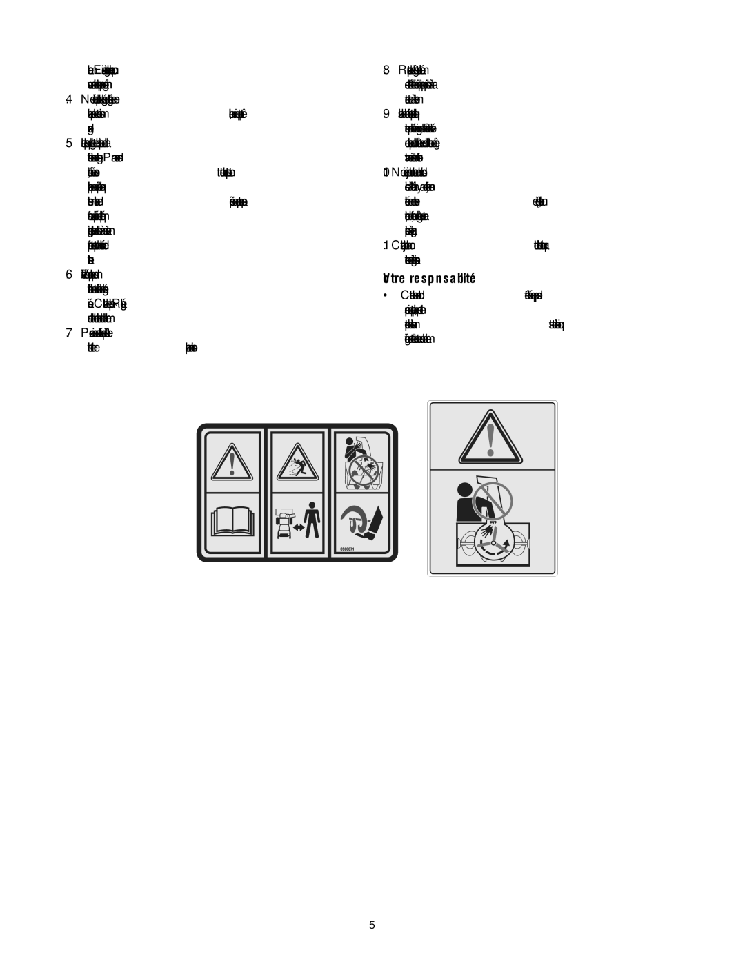 MTD 60-3754-4, 60-3753-6 manual Responsabilité Votre 