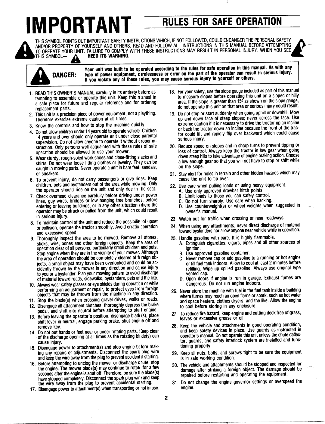 MTD 600-699 manual 