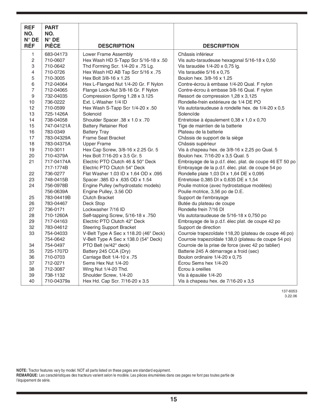 MTD 600 manual 137-6053 