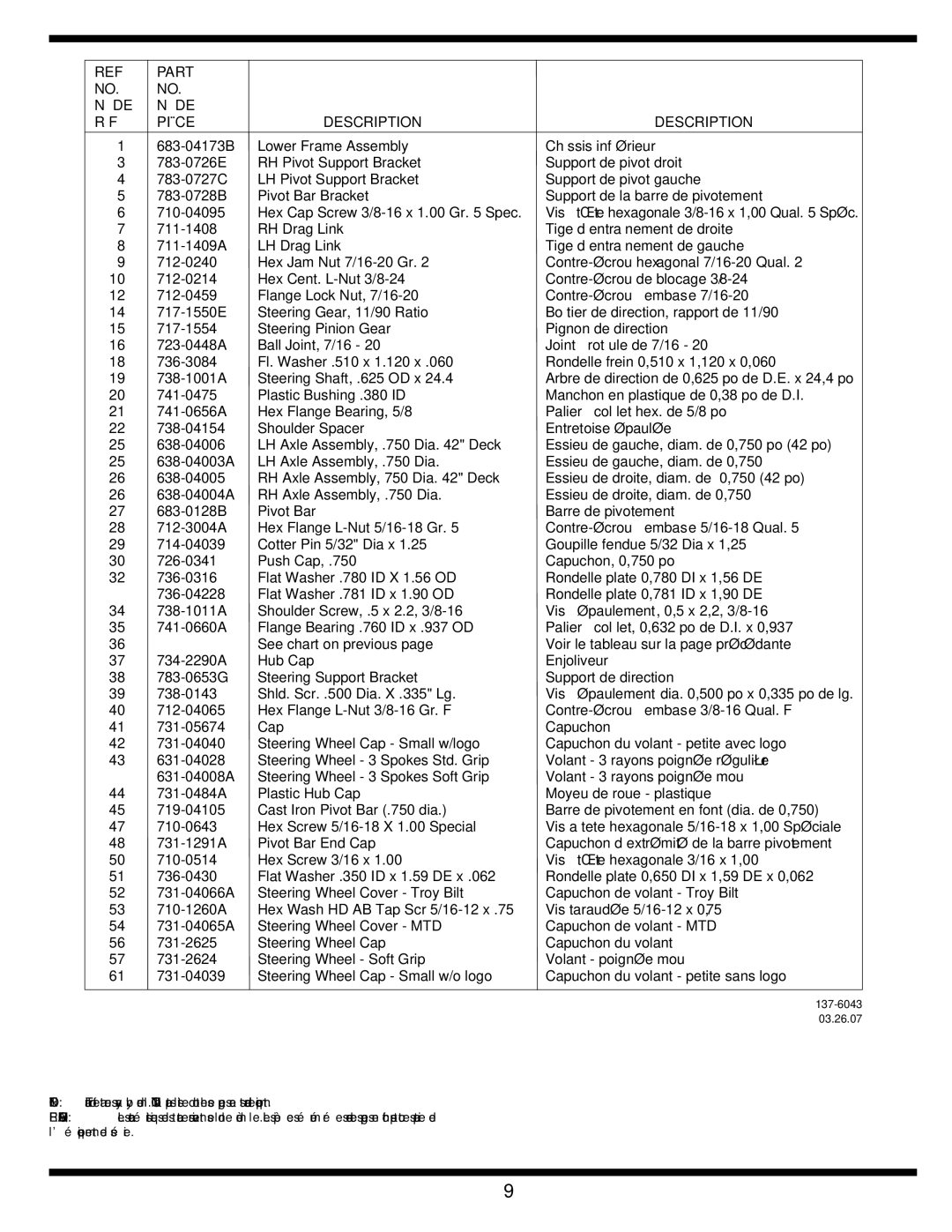 MTD 600 manual 137-6043 