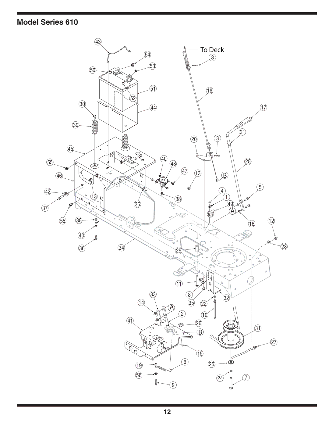 MTD 610 manual To Deck 