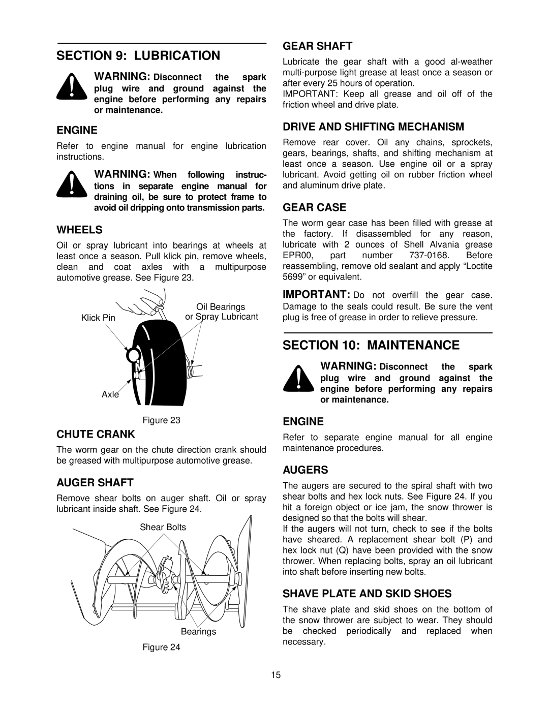 MTD 611 manual Lubrication, Maintenance 