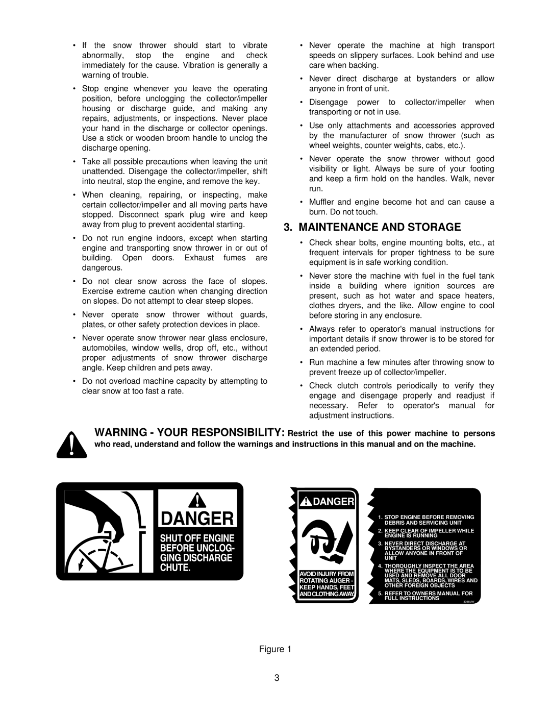 MTD 611 manual Maintenance and Storage 