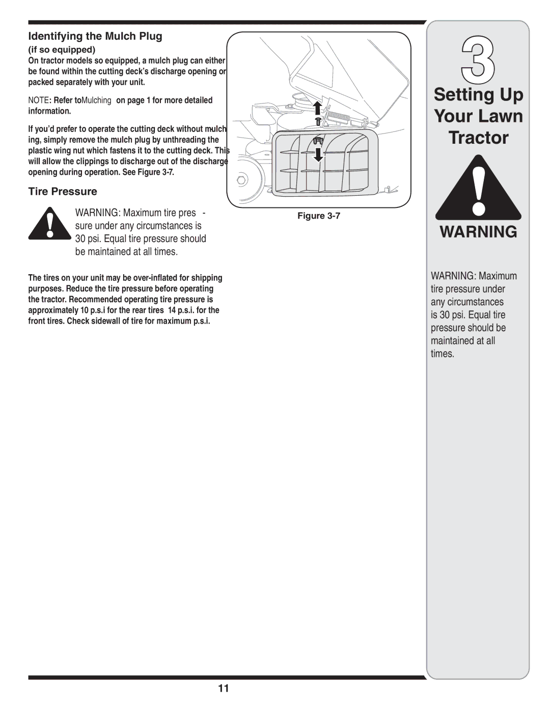 MTD 616 warranty Identifying the Mulch Plug, If so equipped 