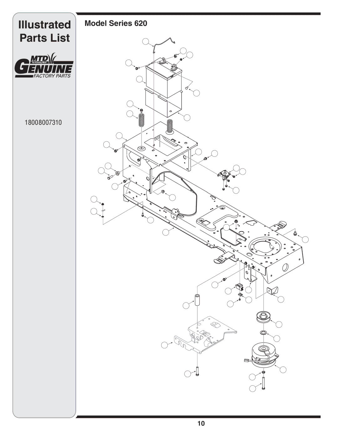 MTD 620 manual Illustrated Parts List 