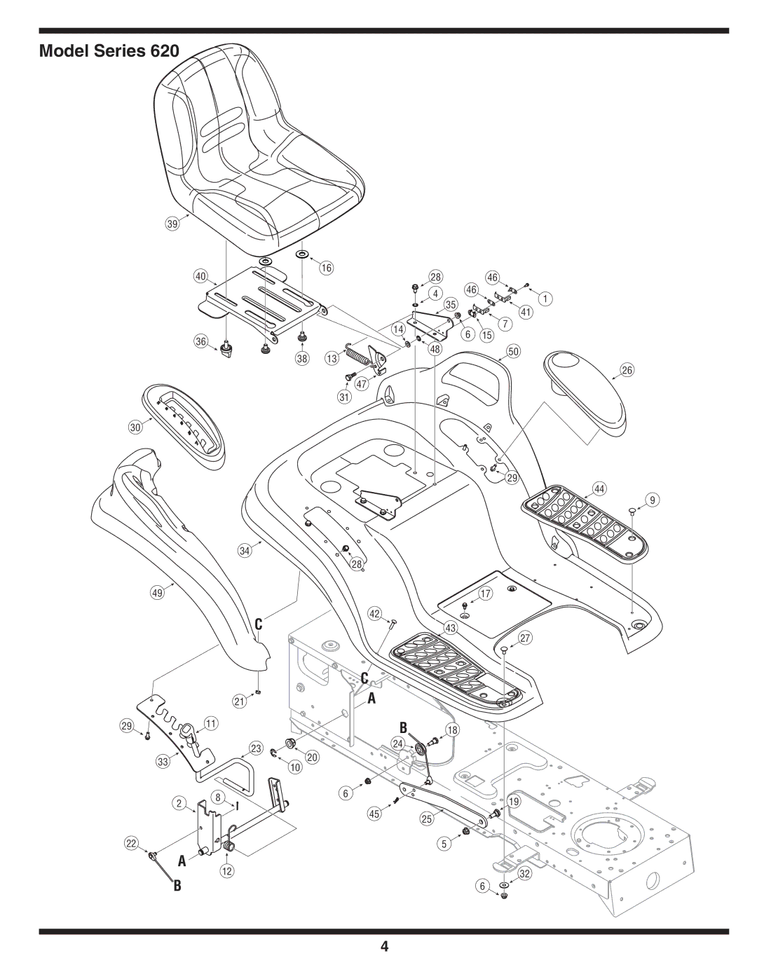 MTD 620 manual Model Series 