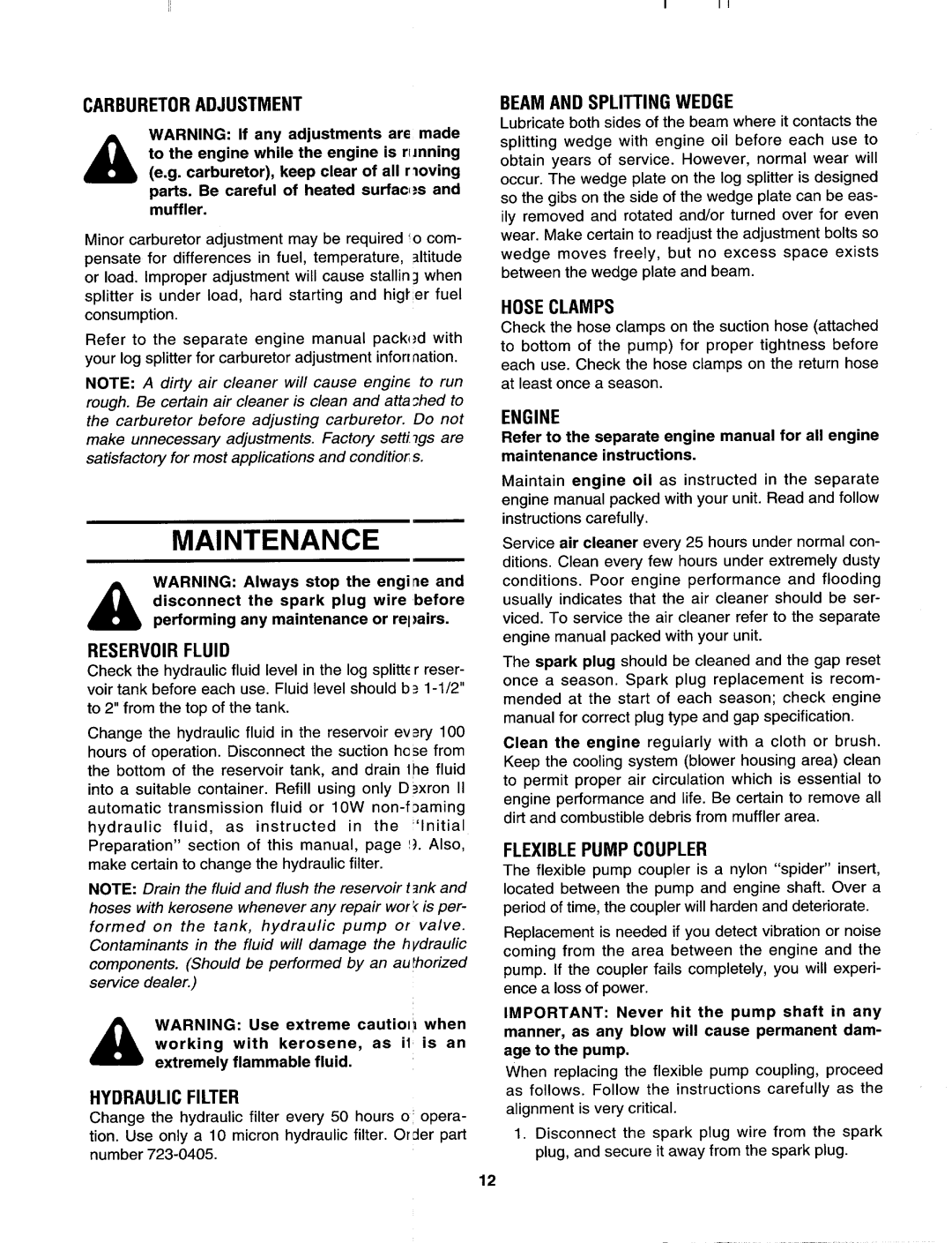 MTD 638 manual 