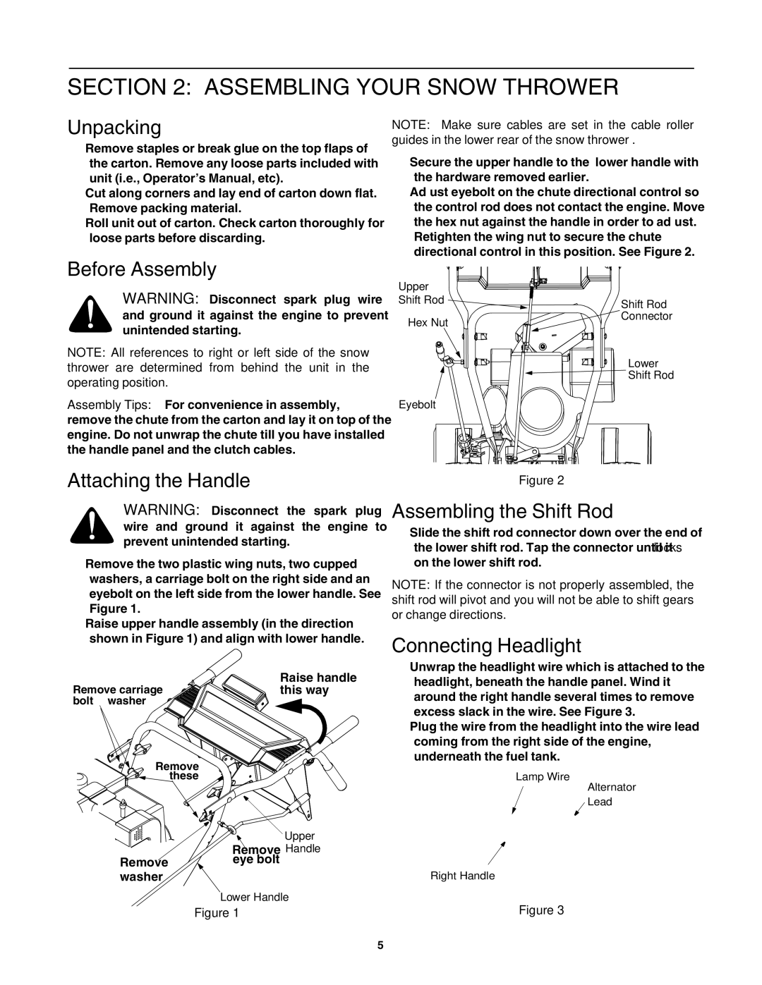 MTD 640 manual Assembling Your Snow Thrower 