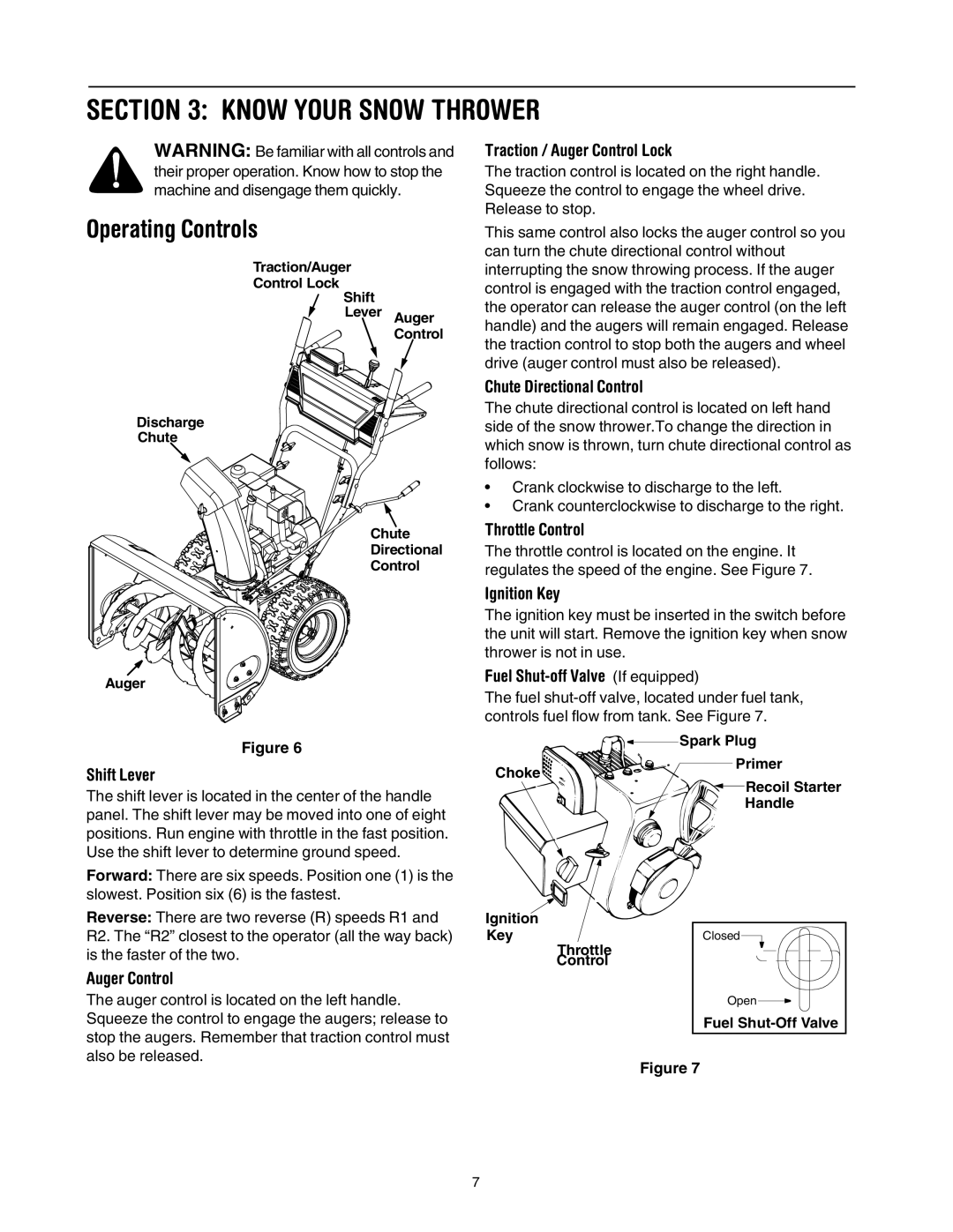 MTD 640 manual Know Your Snow Thrower, Operating Controls 