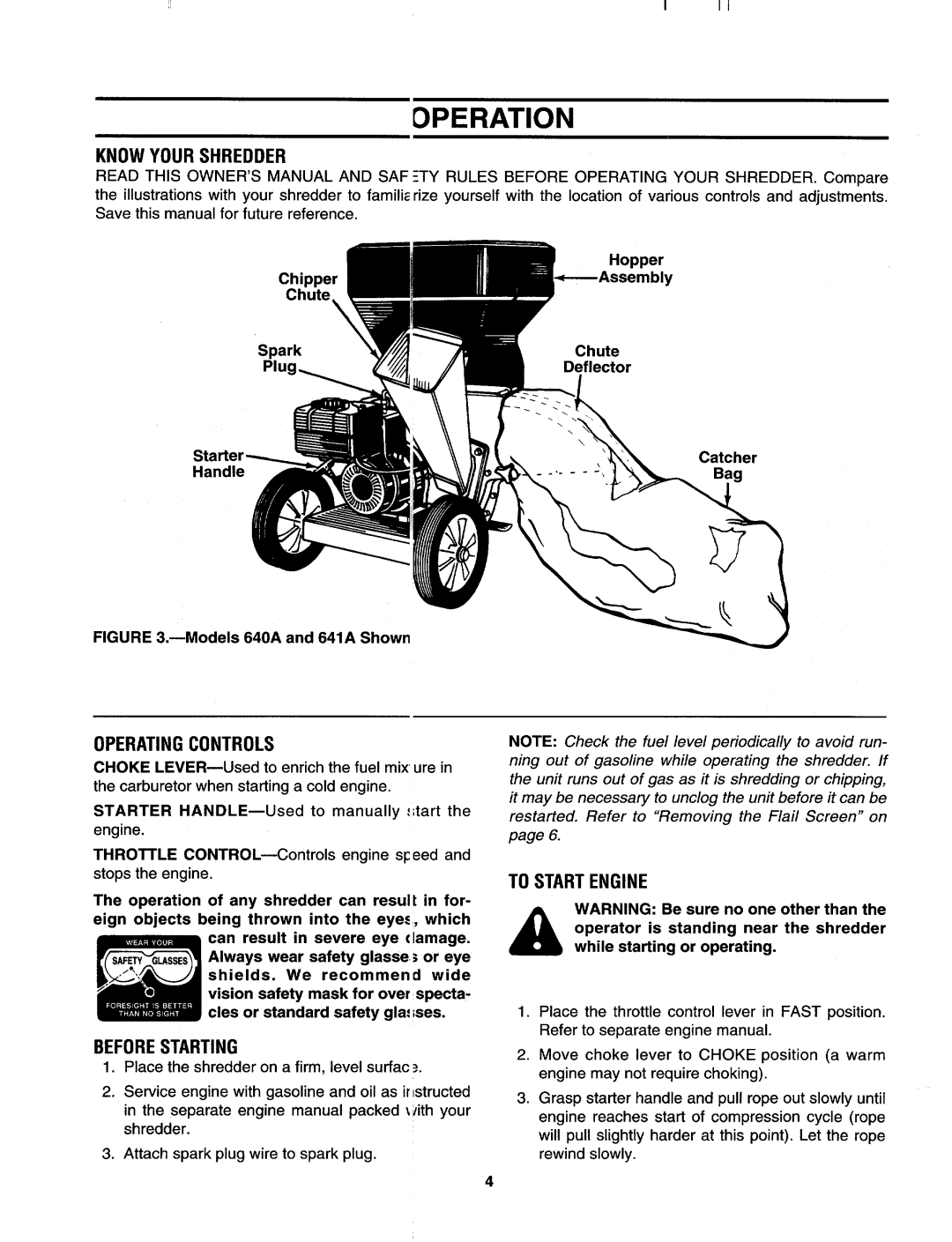 MTD 640A thru 645A manual 