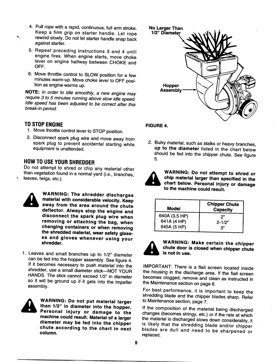 MTD 640A thru 645A manual 