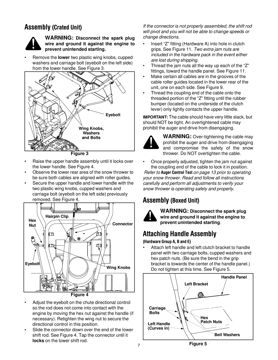 MTD 664G, 644E manual Attaching Handle Assembly, Assembly Crated Unit 