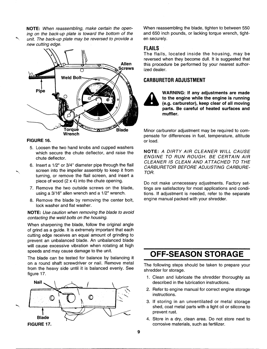 MTD 645B thru 651B manual 