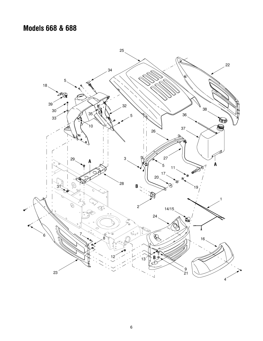 MTD 688, 685, 683, 682, 680, 665, 662, 660 manual Models 668 