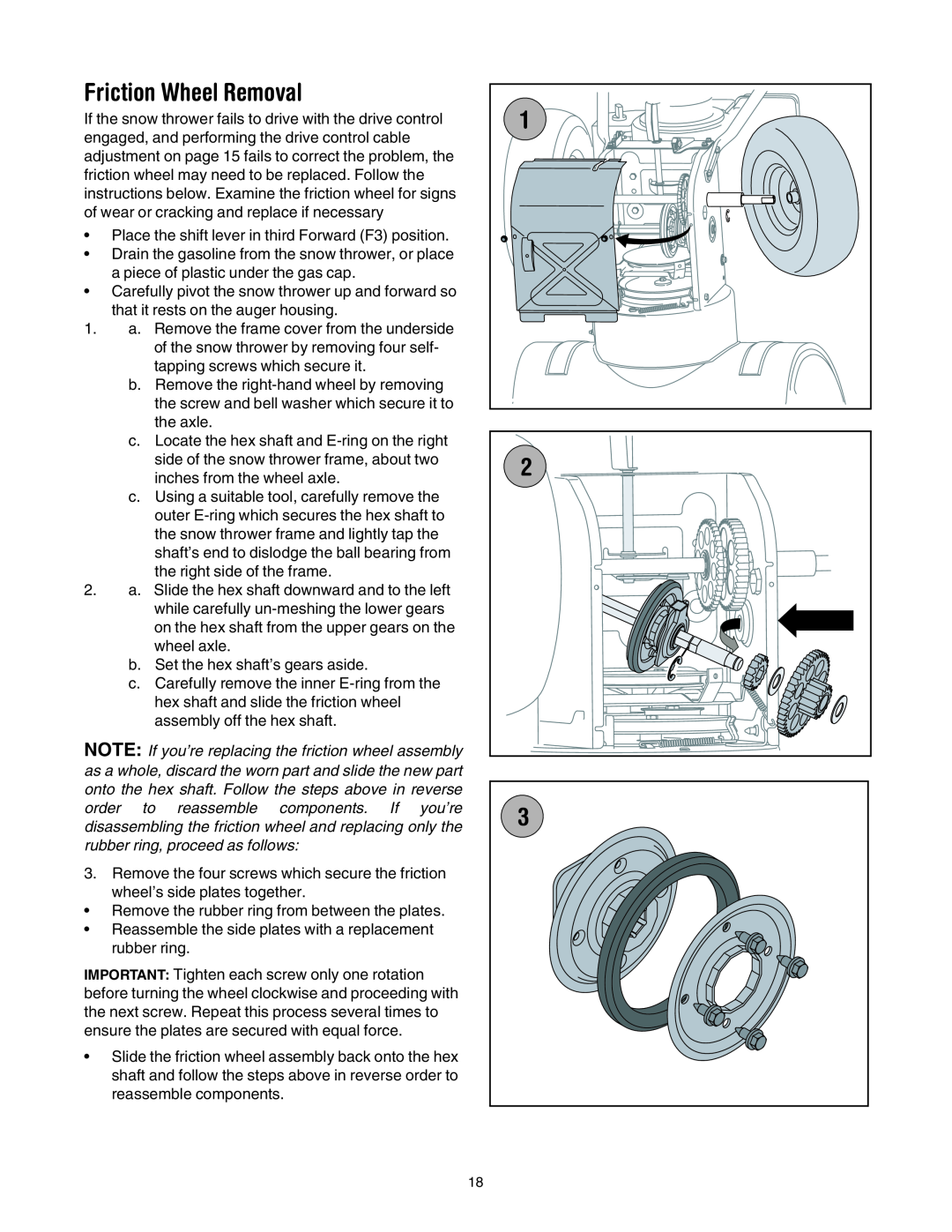 MTD 6DE manual Friction Wheel Removal 