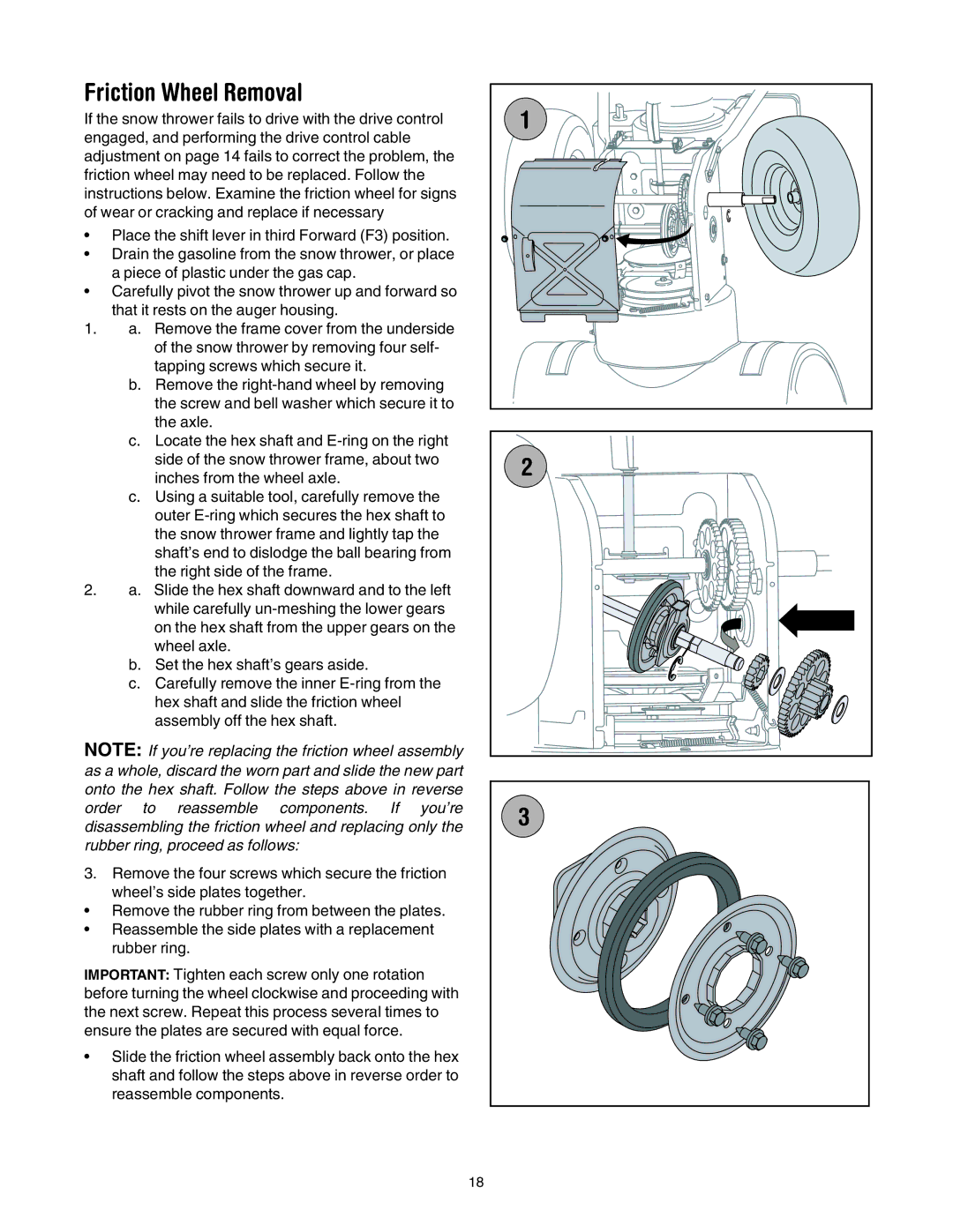 MTD 6FE manual Friction Wheel Removal 